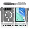Adecuado para iPhone 18 Duo Transparente Plegable Magnético Funda para Teléfono 18 Duo Cubierta Lateral Integrada Funda Protectora