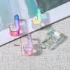 Cuentas de Acrílico Transparente con Chapado de Color de 6 mm con Agujero Grande Letras Inglesas Cuentas Sueltas para Accesorios de Joyería DIY Pulsera Collar