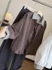 Gabardina de Estilo Coreano con Parches Rayados de Dos Piezas Falsas Ropa de Abrigo para Mujer 2026 Otoño Nueva Llegada Solapa Holgada Casual Temperamento Superior