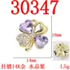 Joias de Liga Colorida Pingente de Trevo de Quatro Folhas com Pétalas de Coração Incrustadas de Diamante Brincos Studs Brincos de Pressão Colar Acessórios de Moda DIY