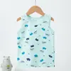 Colete Infantil de Verão Algodão Puro Estampa de Desenho Camiseta Básica Sem Manga Infantil para Meninos e Meninas Ajustada Categoria a Atacado