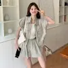 Ropa de Trabajo Juvenil Verano Elegante Dulce Fresco Estilo Conjunto de Dos Piezas Camisa Shorts para Mujer Moda Petite Casual Todos los Colores