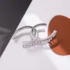 Pinza de Garra Doble de Metal Grande para Mujer, Pinza Tiburón de Estilismo de Cabello de Gama Alta para Otoño e Invierno, Accesorio para el Cabello Elegante de Temperamento Coreano