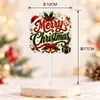 Topper de Bolo de Acrílico para Natal e Ano Novo de 2027 Rena de Desenho Animado Decoração de Bolo MerryChristmas