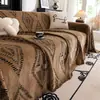 Manta de Sofá Estilo Retro de Pelo de Camello para Todas las Estaciones, Cojín Antideslizante para Asiento, Resistente a Arañazos de Gato, Funda de Sofá de una Pieza con Borlas