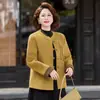 Abrigo de lana doble cara mujer corto 2026 otoño nuevo estilo nacional chino bordado elegante ropa de madre abrigo de lana