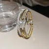 Pulsera de Perlas con Cuentas Irregulares de Múltiples Capas Incrustada con Diamantes Transfronteriza Europea y Americana, Pulsera de Moda y Elegante, Joyería de Lujo Ligero y de Alta Gama