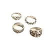 Anillo de Moda Transfronterizo Europeo y Americano Set Estilo Oscuro Calavera Carta de Póker Anillo Abierto Conjunto Multipièce Tendencia para Mujer