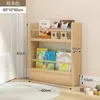 Estantería de Puerta, Estantería de Almacenamiento Multicapa de Madera Maciza Montada en Pared de Pie, Gabinete Delgado, Estantería para Libros Ilustrados Infantiles de Dormitorio, Estantería de Almacenamiento