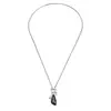 Collar de Cadena de Invierno para Sweater de Calle de Moda Geométrica con Facetas de Diamante Negro Transfronterizo Europeo y Americano para Mujer Tendencia Ins Larga
