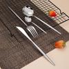 Torno cuchillo y tenedor cuchara cucharilla de té tenedor de fruta redondo 304 acero inoxidable vajilla occidental cuchillo y tenedor para bistec cuchara