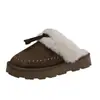 Pantuflas de algodón para casa, pantuflas de suela gruesa para mujer, de terciopelo, cálidas, estilo nuevo, para exteriores, sin cordones, peludas, invierno 2026, punta cerrada, engrosadas