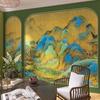 Papel de parede de parede de imagem Qianli Jiangshan retrô estilo nacional chinês ao vivo cama e café da manhã quarto restaurante 3d linha de gesso papel de parede