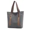 Bolsa de lona simple para mujer, bolsa casual de estilo literario, bolso de hombro para mujer, bolsa de compras de gran capacidad, bolsa grande casual