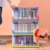 Caixa de armazenamento dobrável para livros mais vendida na fábrica, caixa de armazenamento transparente para uso doméstico com rodinhas, caixa para livros