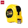 Cinta métrica de acero Deli Tt201 2m (Amarillo) Regla de Caja Compacta Portátil con Precisión de Segundo Nivel para Decoración y Medición