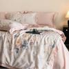 Novedad Primavera/Verano 2026 Juego de Colcha de Verano Estampada de 4 Piezas 100% Lyocell Tencel Colcha de Verano Suave y Sedosa para Dormir