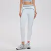 Pantalones de Yoga de Cintura Alta con Sensación de Segunda Piel del Mismo Estilo para Mujer, Pantalones Largos para Entrenamiento Deportivo, Pantalones Cropped de Moda para Pilates Fitness Levantamiento de Glúteos