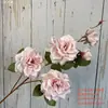 Ramo Largo 5 Cabezas Rosa Leifei Flor Artificial Salón de Bodas Decoración Pared de Flores Exterior Arreglo Floral de Pie Artificial Flor Artificial