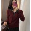 Camiseta de manga larga para mujer, nueva camiseta de primavera y otoño, moda de otoño, estilo occidental informal, camisa básica ajustada, top ajustado