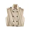 Comercio Exterior de AliExpress Ropa para Mujer 2026 Moda Europea y Americana Holgado Doble Botonadura Cuello Alto Plisado Chaleco Gilet Mujer B88934