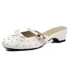 Sapatos Mary Jane 2026 Verão Novos Casuais Sandálias Rasteirinhas Quadradas para Mulheres, Sapatos de Uma Sola Estilo Fada