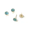 Brincos Redondos com Argolas Penduradas, Banhados a Ouro 14K com Preservação de Cor, Inseridos com Pedra Olho de Gato Colorida, Brincos Vintage, Acessórios para Brincos Feitos à Mão DIY