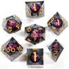 Nuevo set de dados de resina puntiagudos de calavera de gran venta del fabricante, dados afilados, dados poliédricos, dados para juegos de rol DND