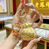 Chaveiro de Ouro Puro 999, Bolsa da Sorte Dourada, Pingente para Celular, Boa Sorte e Prosperidade, Decoração de Bolsa, Pequeno Presente de Ano Novo