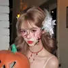 Horquilla de Plumas con Borlas de Halloween Estilo Ballet Súper Hada Elegante Estilo Puro Lujoso Horquilla de Piel Pinza Lateral para Llevar en la Cabeza