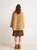 Abrigo de Piel de Cordero Rizado Integrado con Cierre Magnético de Broche para Mujer, Otoño e Invierno, con Pompones, Cuello de Atar, Engrosado