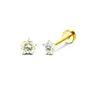 Brincos Mais Vendidos da Amazon Lua Estrelas Brincos de Moda Europeus e Americanos Brincos Banhados a Ouro Real Pregos de Osso da Orelha com Zircônia Verde