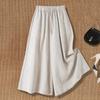 Pantalones Casuales de Pierna Ancha de Algodón y Lino de Talla Grande Holgados para Mujer, Primavera y Otoño Transfronterizos del Sudeste Asiático, Venta al por Mayor