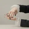 Nueños Puños de Malla Acampanados Plisados Mangas de Encaje de Malla Estilo Coreano Japonés para Mujer Puños Decorativos de Repuesto Mangas Falsas