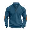 Suéter casual de manga larga con cuello alto y media cremallera de pana para hombre, de color sólido, transfronterizo, de Amazon, otoño e invierno, disponible para hombres