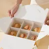 Caixa de presente de bolinho da Lua de Outono de alta qualidade, estilo Ins, minimalista francês, caixa de embalagem de massa de neve, 26 novas caixas de embalagem de bolinho de gema de ovo