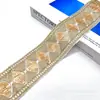 Nuevo encaje de bordado étnico hilo de oro de diamante grande cinta de lentejuelas de 6 cm de ancho accesorios de ropa al por mayor