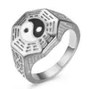 Aliexpress Ebay Fuente de Mercancías para Comercio Exterior Estilo Étnico Estilo Chino Retro Goteo de Aceite Yin-Yang Bagua Anillo para Hombre Fabricante Mayorista