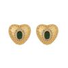 [Ice Moe] Temperamento Francés Lujo Ligero Alto Sentido Diseño Amor Circonita Aretes de Acero de Titanio Aretes Retro E567