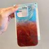 Funda para Teléfono Móvil Degradada Streamer Vortex Transparente para Teléfono Móvil Apple Patrón de Papel de Aluminio Transparente Funda para Teléfono Móvil Aurora No se Pone Amarilla