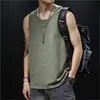 Camiseta sin mangas de algodón pesado para hombre, chaleco deportivo básico, para baloncesto, holgada, talla grande, chaleco camiseta combinable, moda