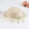 Atacado Novo Chapéu de Palha com Rede de Verão Proteção Solar Feminina Moda Chapéu Plano Férias na Praia Viagem Chapéu de Sol