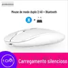 Mouse sem fio Bluetooth de modo duplo novo transfronteiriço para computador notebook escritório luminoso recarregável silencioso
