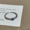 Anel Aberto Borboleta Único com Zircônia Azul Cobre Inlay Full-Diamond, Luxo Leve com Sensação de Alto Padrão, Design Único, Anel Moderno e Versátil