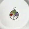 Joyería de comercio exterior piedra natural cristal piedra de colores grava árbol de la vida colgante estrella de seis puntas colorida Yu humanoide collar
