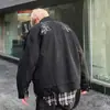 Jaqueta Jacquard de Gola Alta para Primavera e Outono Masculina Retrô Casual Tendência Marca Bonita Retrô Americano High Street Design de Nicho Jaqueta