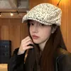 Gorra de Invierno Retro con Visera Patrón Nuevo Estilo Británico Gorra Plana para Mujer Casual Versátil Boina Reversible