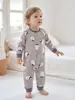 Ropa de Bebé de Otoño Clase A Unisex Manga Larga Apertura en el Hombro Body Pelele para Recién Nacido Pijama de Algodón Puro Ropa para Gatear