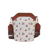 Bolso Bandolera Cubo de Cerezas Transfronterizo Bolso de Mujer 2025 Otoño Nuevo Empalme Color de Contraste Bolso de Hombro Estilo Étnico Bolso Cruzado