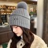 Gorro de Lana Tejido de Pelo de Conejo Nuevo Estilo Coreano para Mujer Otoño e Invierno Celebridad de Internet Cálido para el Frío Protección para las Orejas Moda Gorro Pulóver Venta al por Mayor